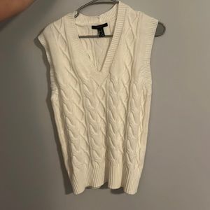 White crochet sweater vest from Forever 21